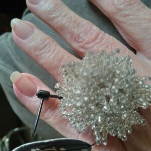 Sparkling Silver Stretch Statement Ring